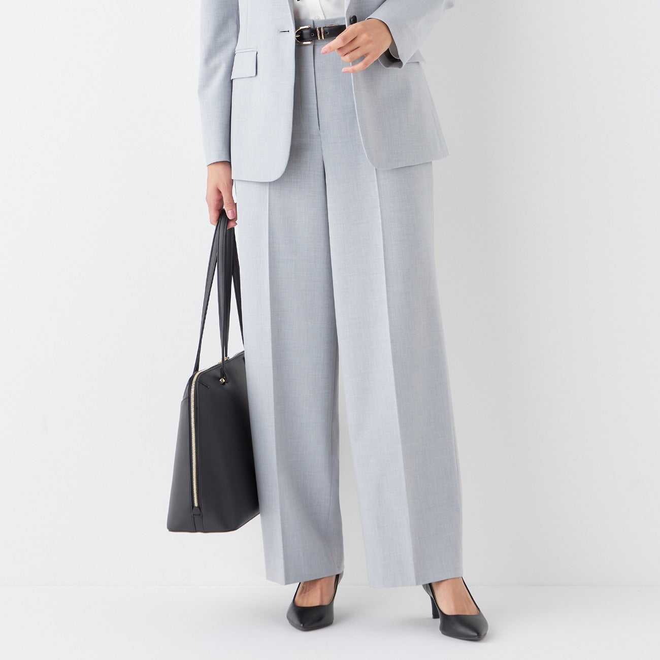 THE THIRD SUITS Wide Pants - Light Gray_15