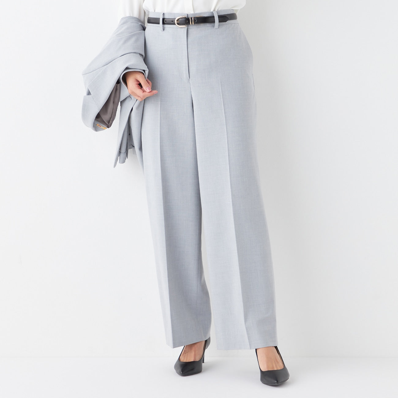 THE THIRD SUITS Wide Pants - Light Gray_16