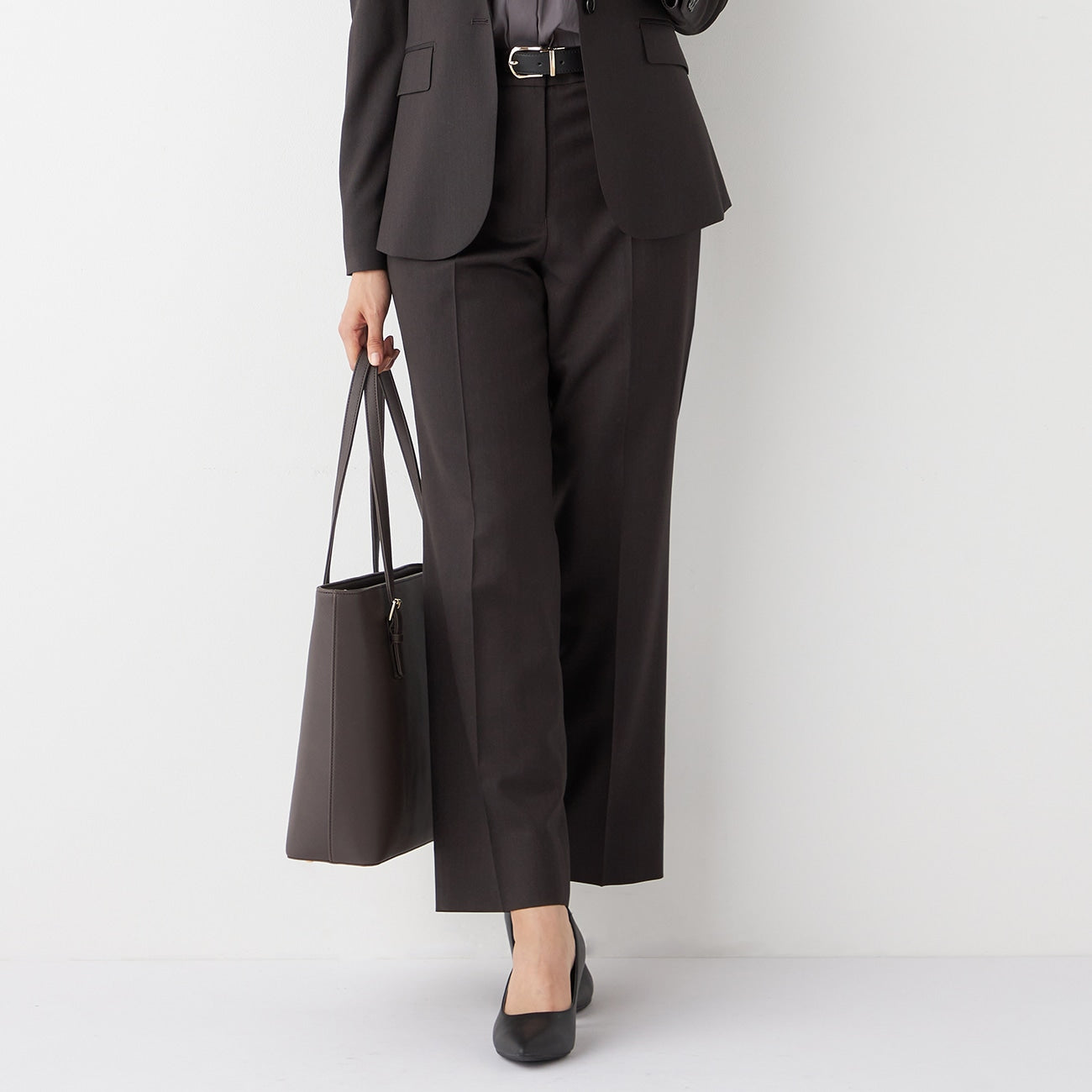 LUXE Line REDA Straight Pants - Brown_11