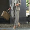 THE THIRD SUITS Shark Skin Wide Pants - Beige_16