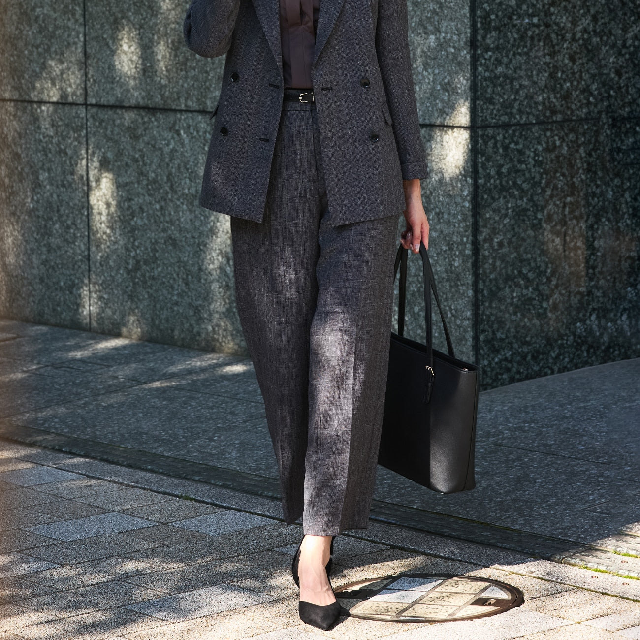 THE THIRD SUITS 格紋寬褲 -灰
