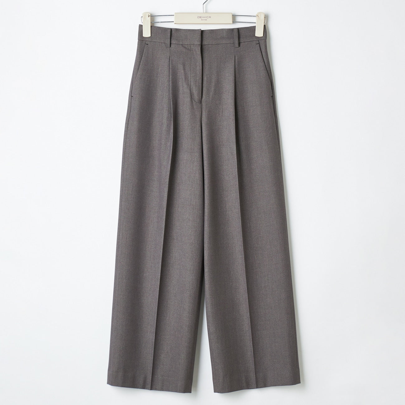 Flamingo Pleated Wide Pants - Gray Beige_14