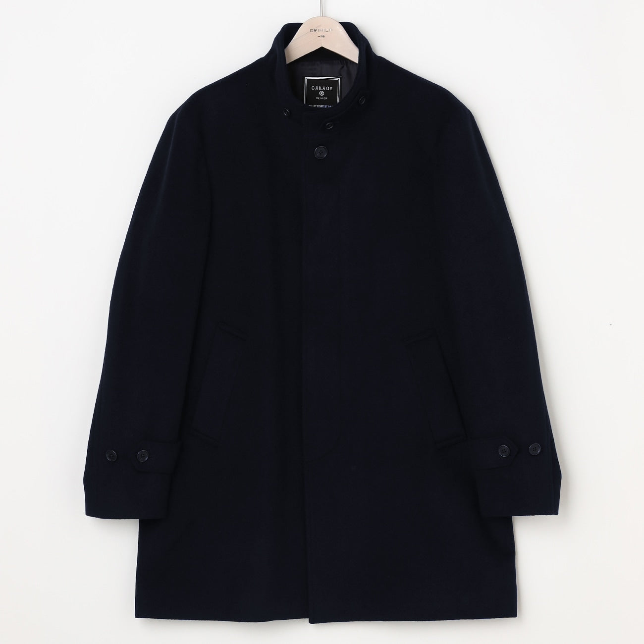 Business Casual Stand Collar Coat - Navy_13
