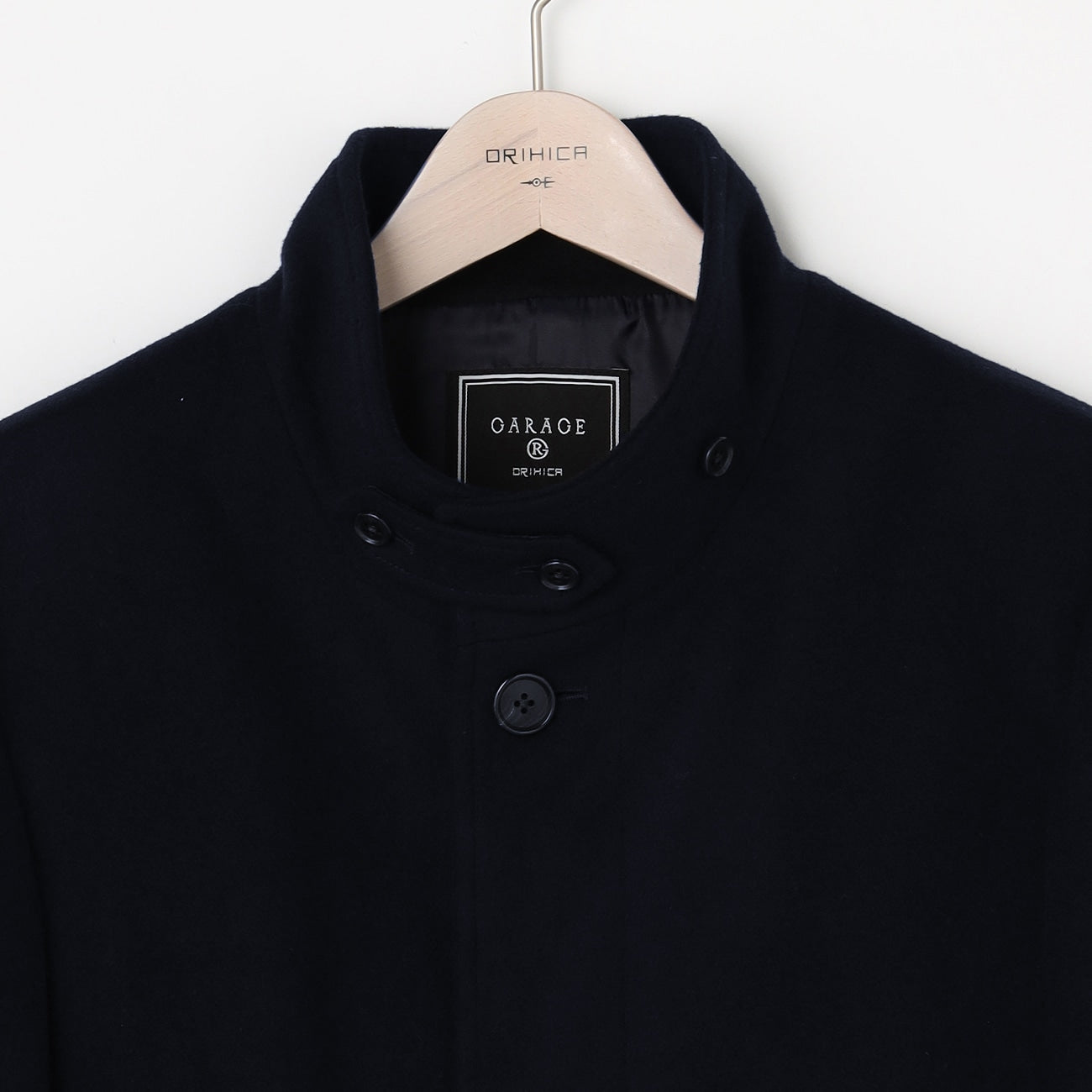 Business Casual Stand Collar Coat - Navy_15