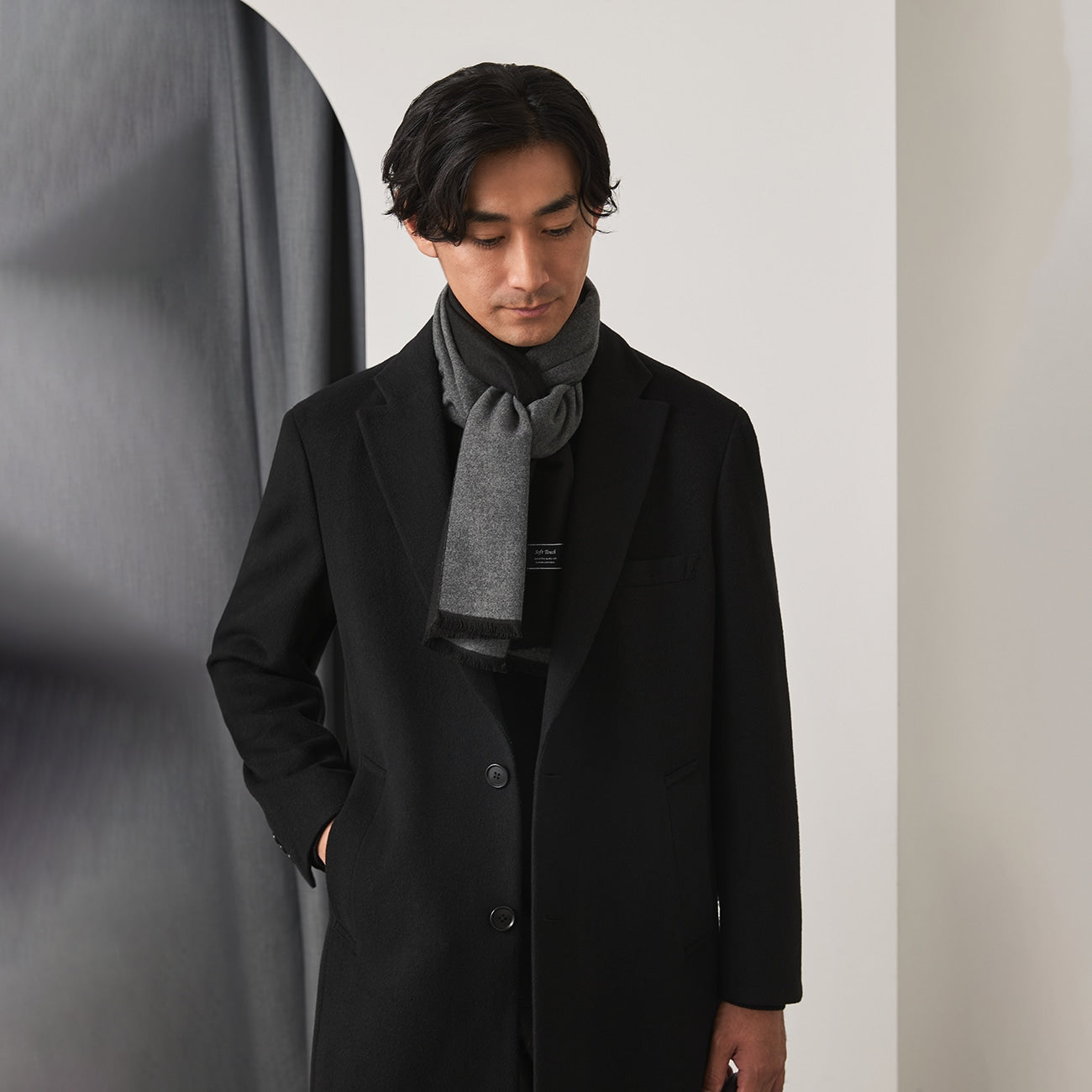 Business Casual Chesterfield Coat - Black_17