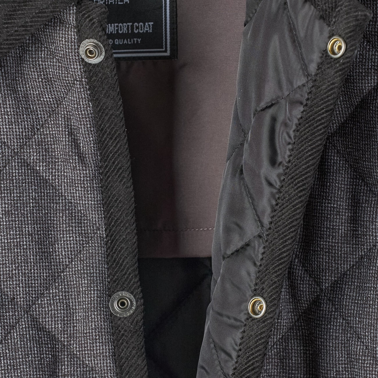 商务休闲类羊毛绗缝大衣 -灰