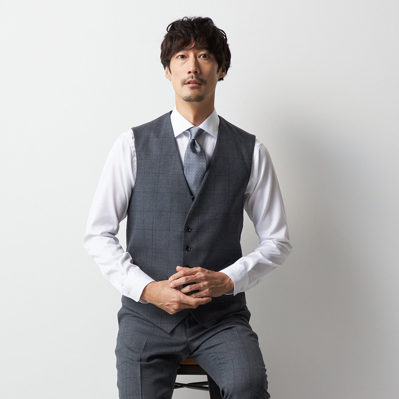 双面纯色背心 -深蓝