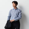 Business Casual Spread Collar Houndstooth Shirt - Navy_09