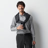 Business Casual Cotton Snap-Down Twill Shirt - Gray_09