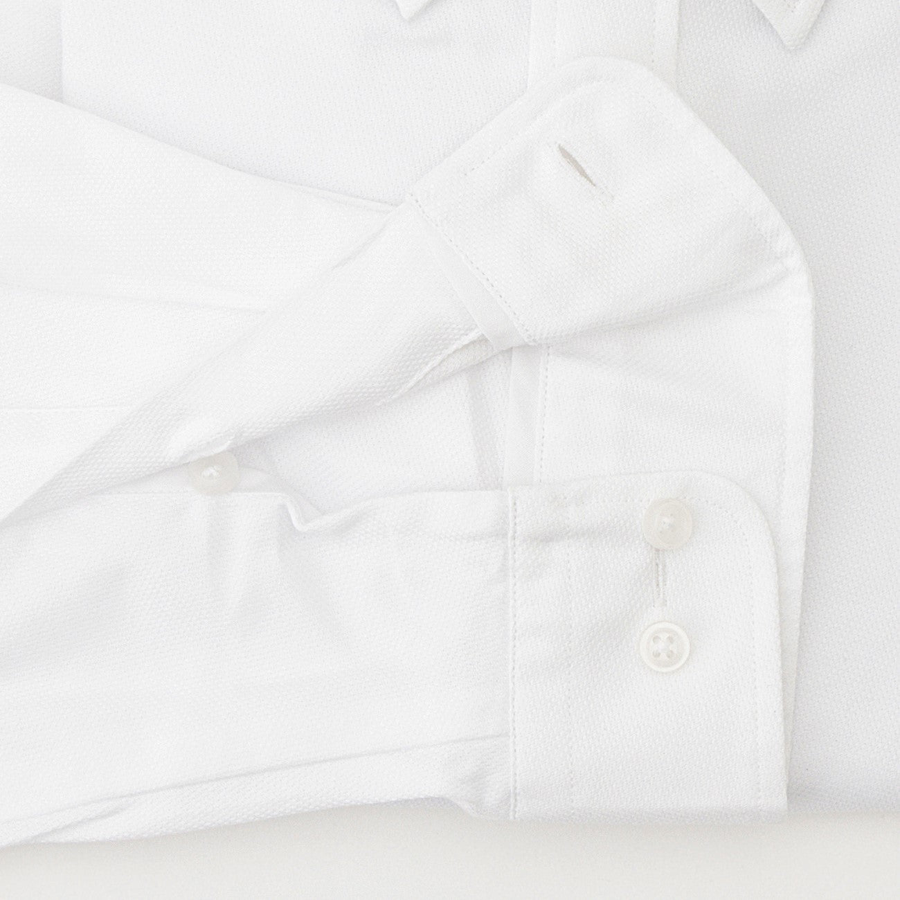 Business Casual Cotton Snap-Down Dobby Shirt - White_10