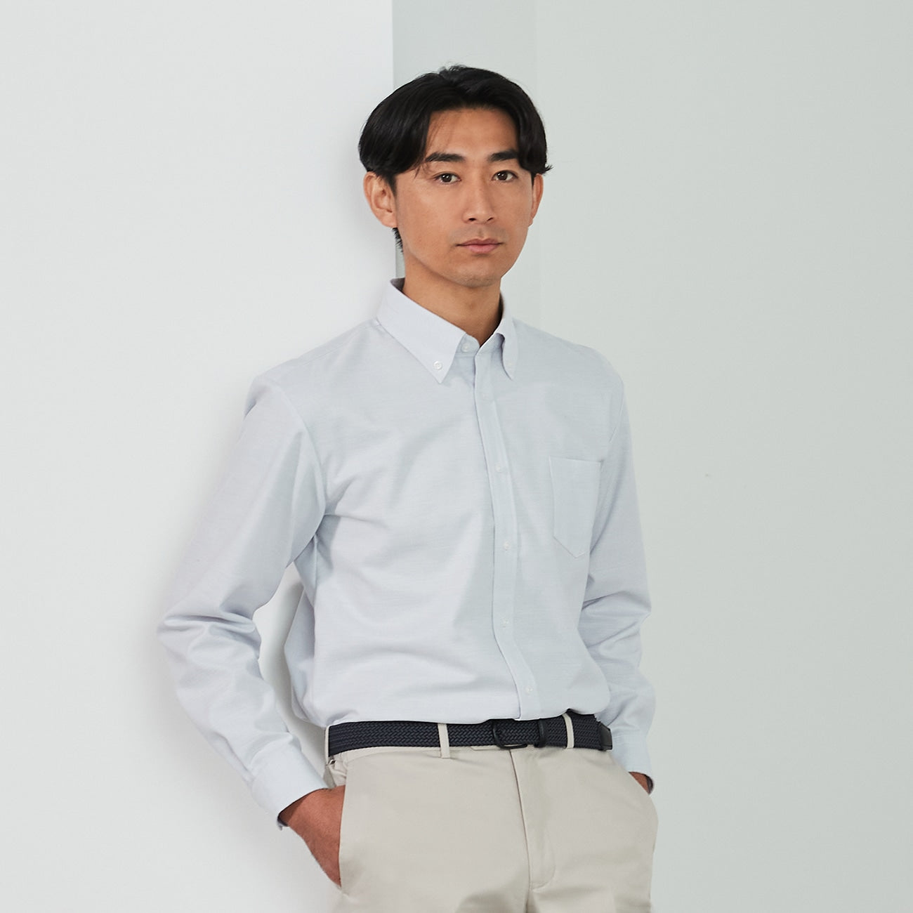 Oxford Button-down Shirt - Light Gray_10