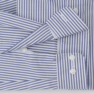 Oxford Stripe Button-down Shirt - Navy_14