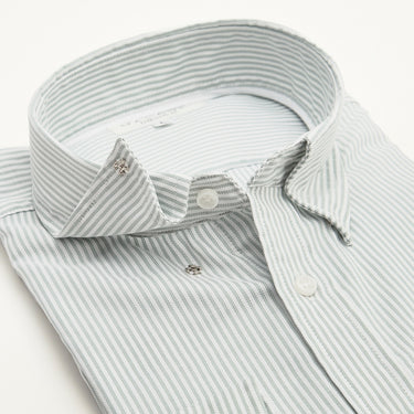 Oxford Stripe Snap-down Shirt - Mint_19