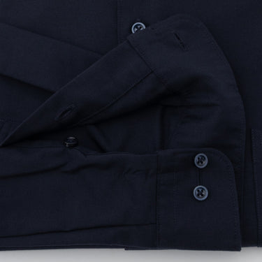 Oxford Band Collar Shirt - Navy_14