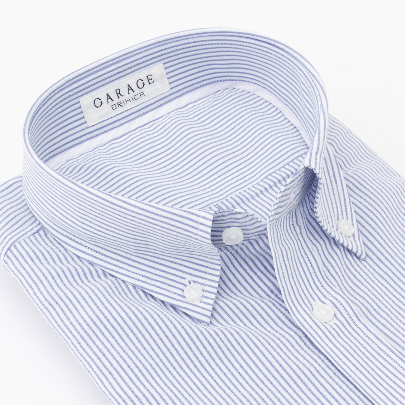 Business Casual Seersucker Button-down Short Sleeve Stripe Shirt - Navy_10