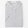 Business Casual Seersucker Band Collar Short Sleeve Stripe Shirt - Gray_08