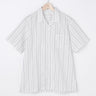 Business Casual Open Collar Stripe Short Sleeve Shirt - White_11