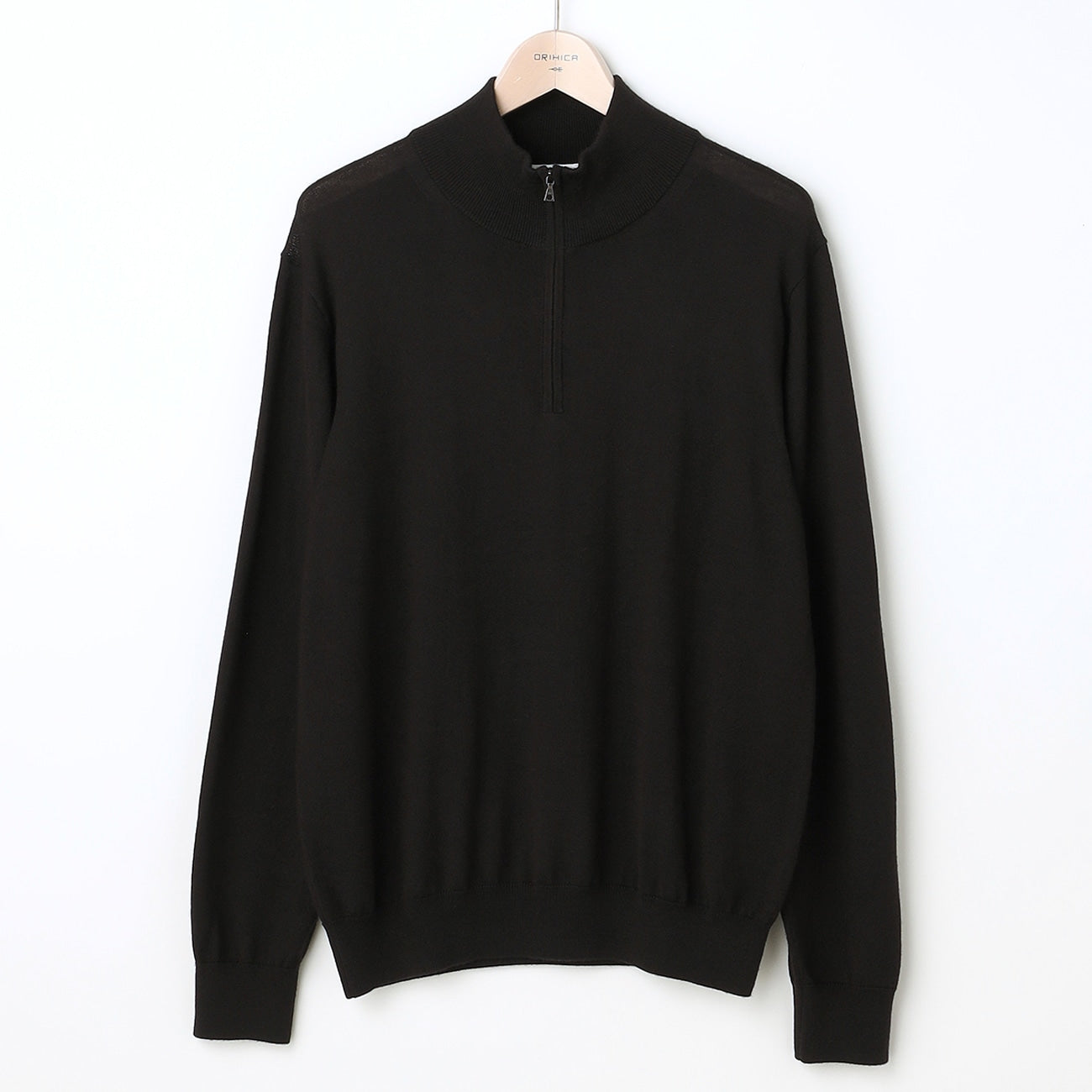 半拉链圆领毛衣_35