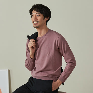 High-gauge Crew Neck Sweater - Pink_10