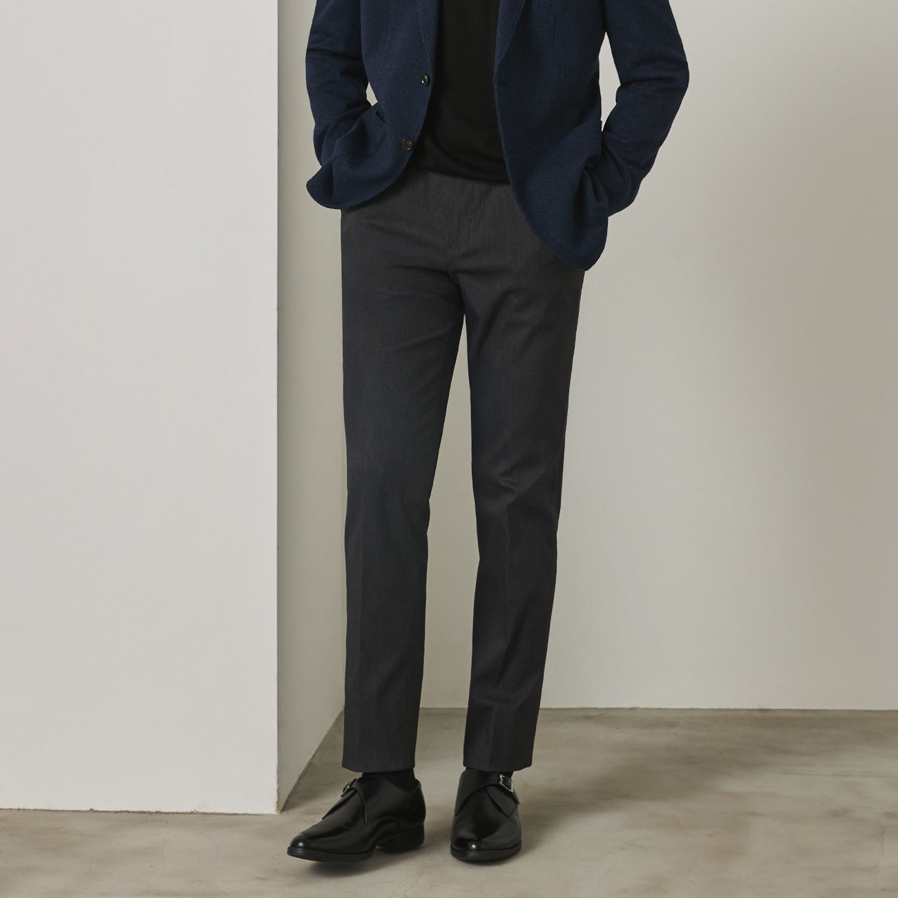 Business Casual Brushed Lined Pants - Charcoal Gray_12