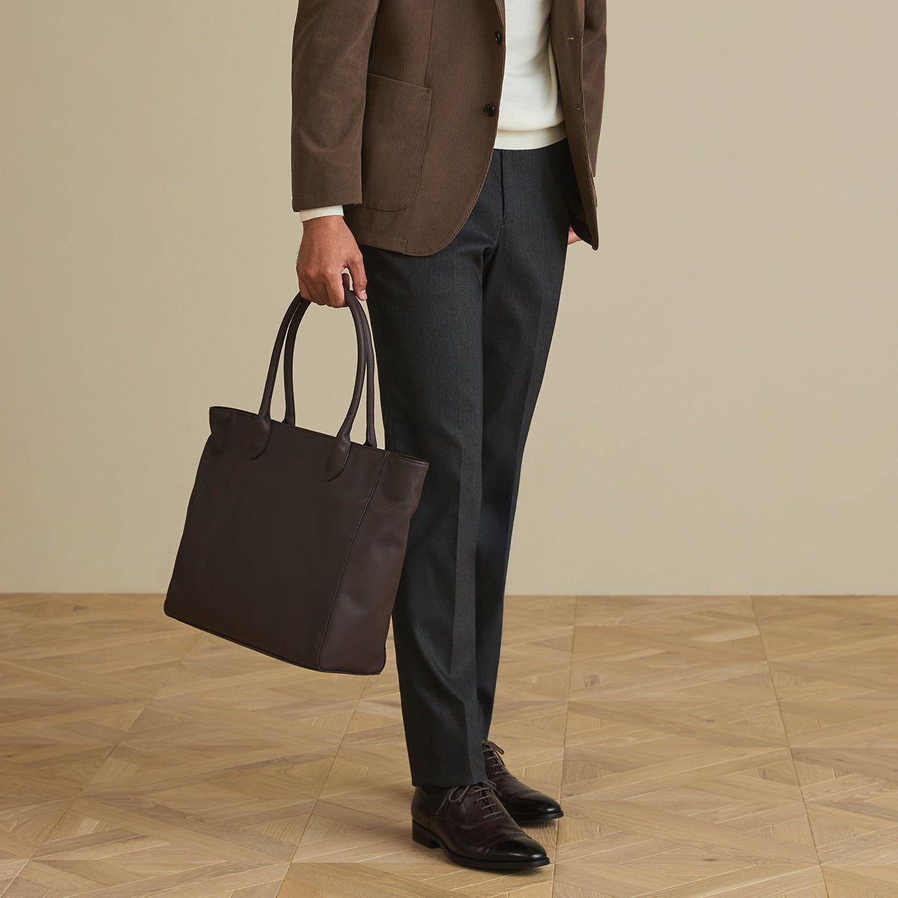 Business Casual Brushed Lined Pants - Charcoal Gray_13
