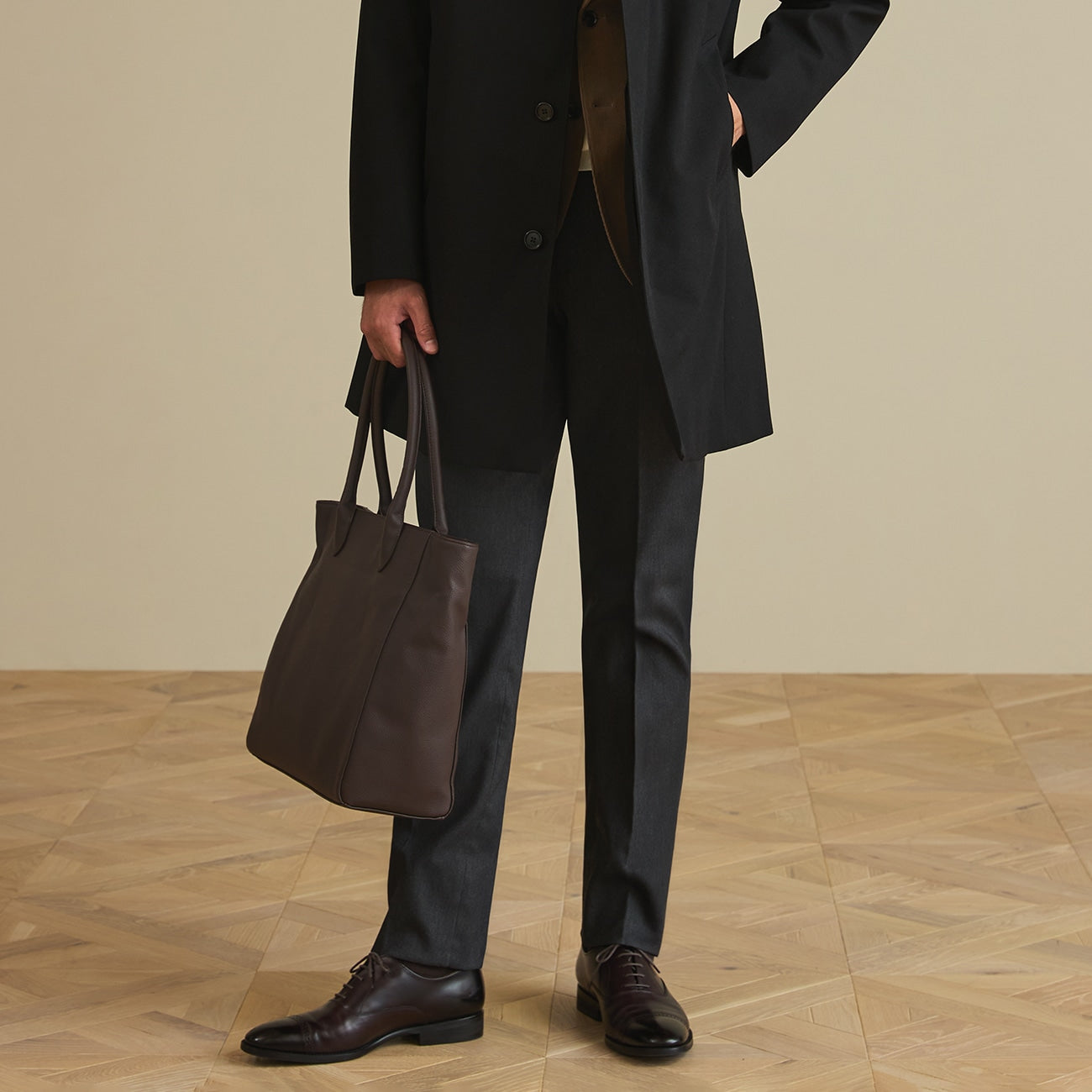 Business Casual Brushed Lined Pants - Charcoal Gray_14