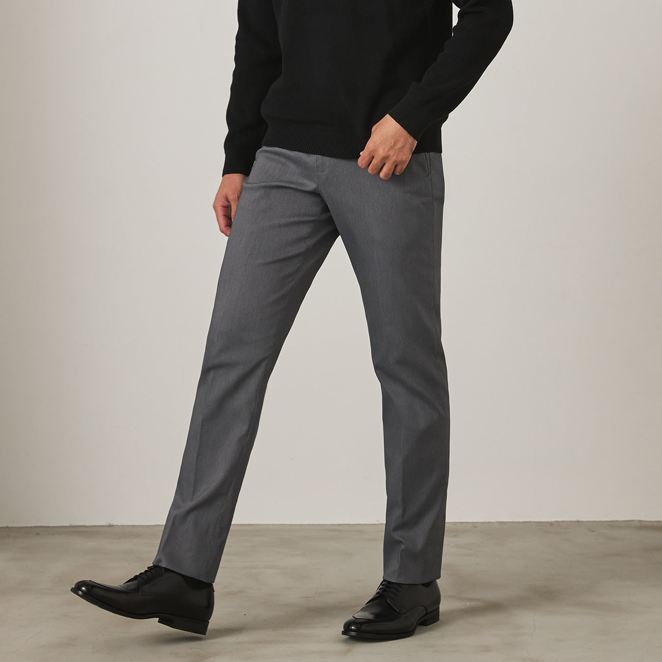 Business Casual Brushed Lined Pants - Medium Gray_13