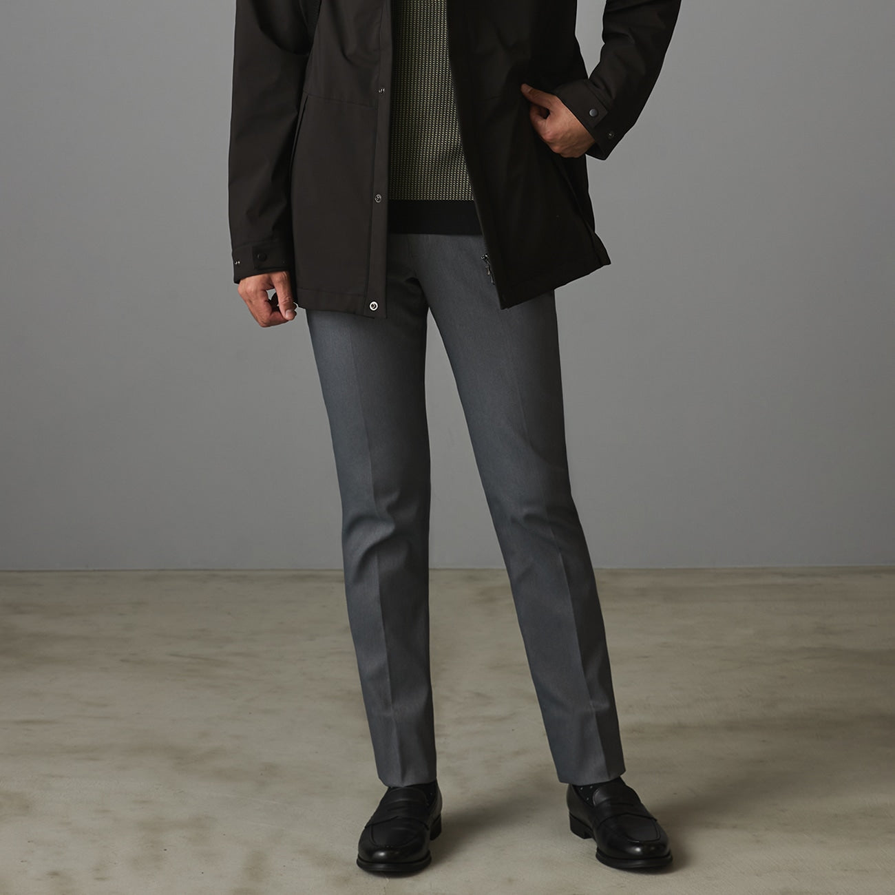 Business Casual Brushed Lined Pants - Medium Gray_15