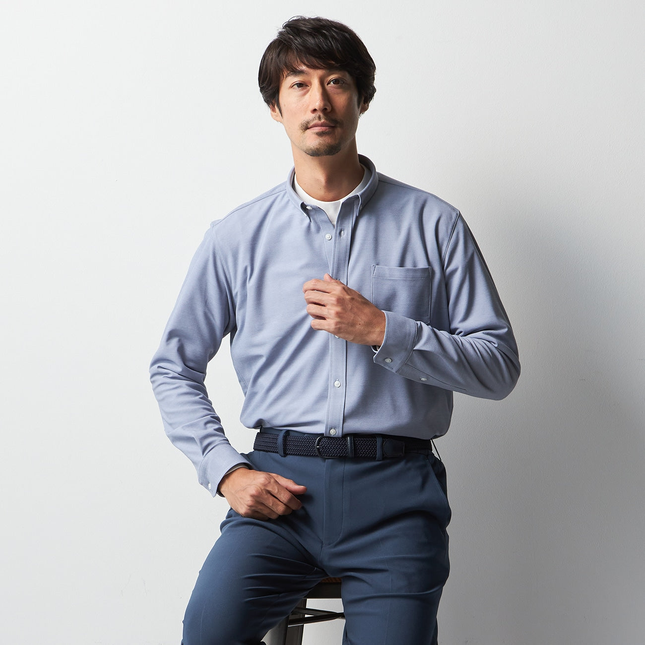 BIZSPO 鈕扣前襟馬球襯衫_29