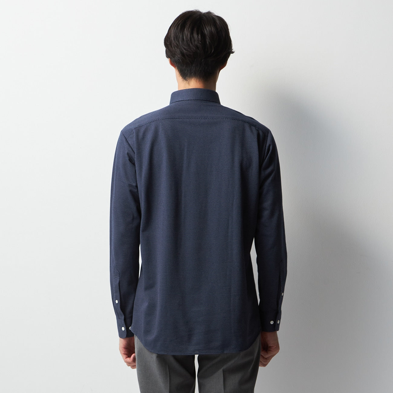 鈕扣前襬 Polo 襯衫 -深藍
