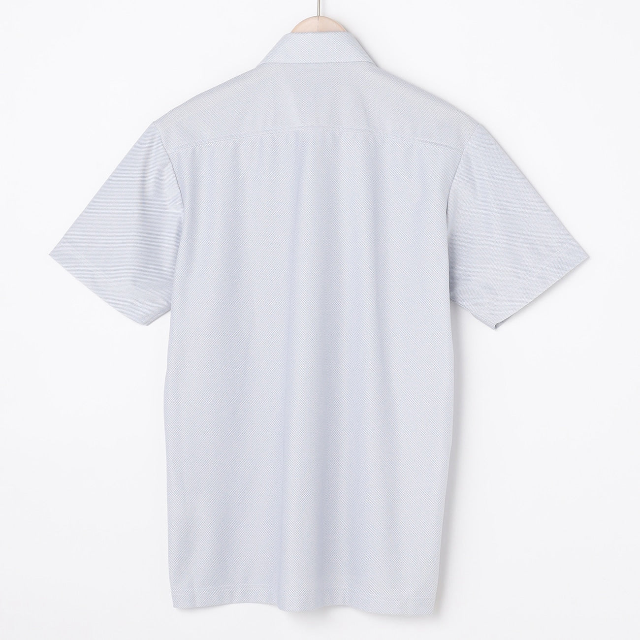 菱形编织宽领 Polo 衫 -深蓝