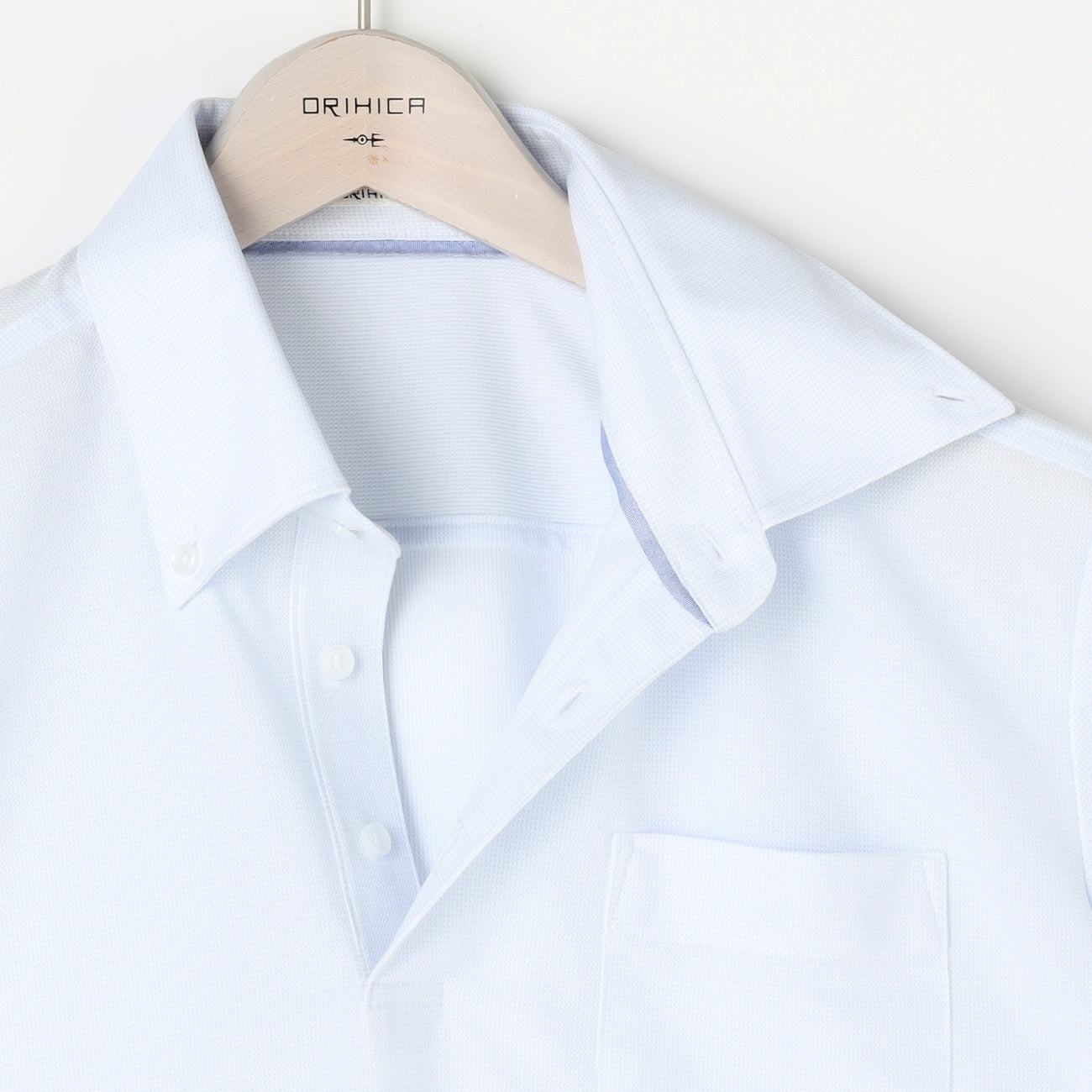 Stashiko钮扣领衬衫 Polo Shirt - Blue_16