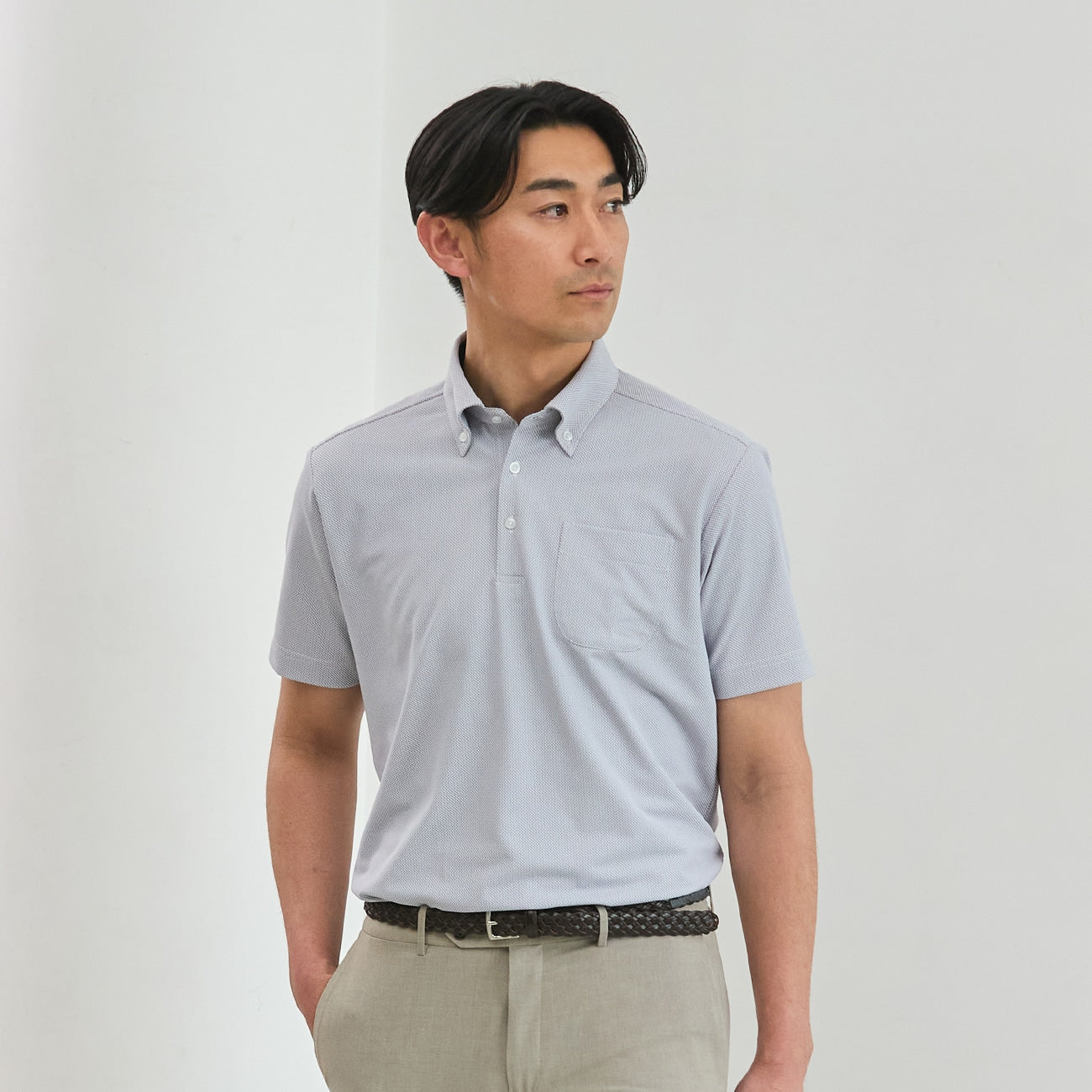 钮扣领衬衫 Polo Shirt -深蓝