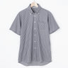 Gingham Button Front Polo Shirt - Navy_13