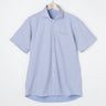 Houndstooth Button Front Spread Collar Polo Shirt - Blue_14