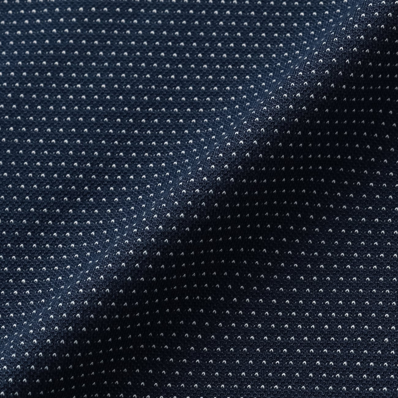 Sashiko 纽扣前襟 Skipper Polo 衫 -深蓝