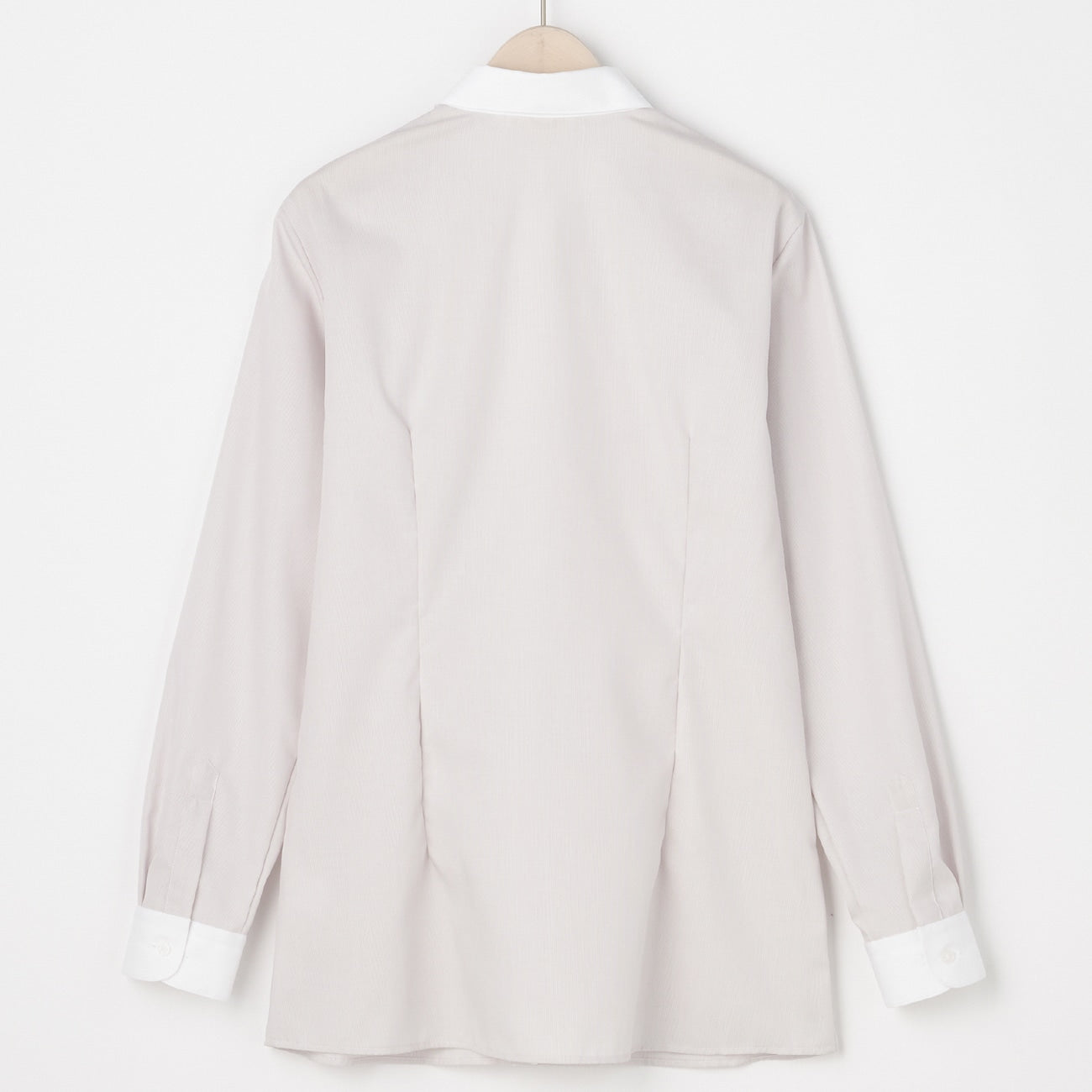 Women's Non-Iron Cotton Point Contrast Collar Shirt - Beige_12