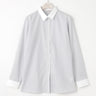 Non-iron Cotton Stripe Contrast Collar Shirt - Gray_12
