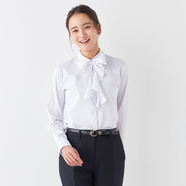 3-Way Point Collar Shirt with Ribbon and Frill - Pink_21