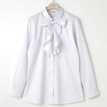 3-Way Point Collar Shirt with Ribbon and Frill - Pink_25