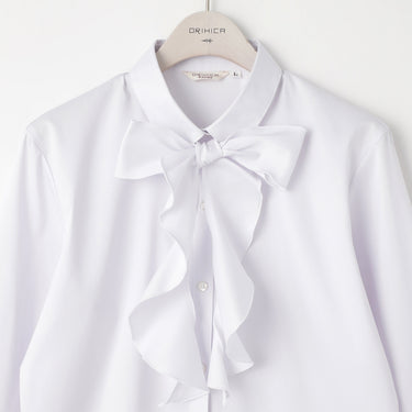 3-Way Point Collar Shirt with Ribbon and Frill - Pink_28