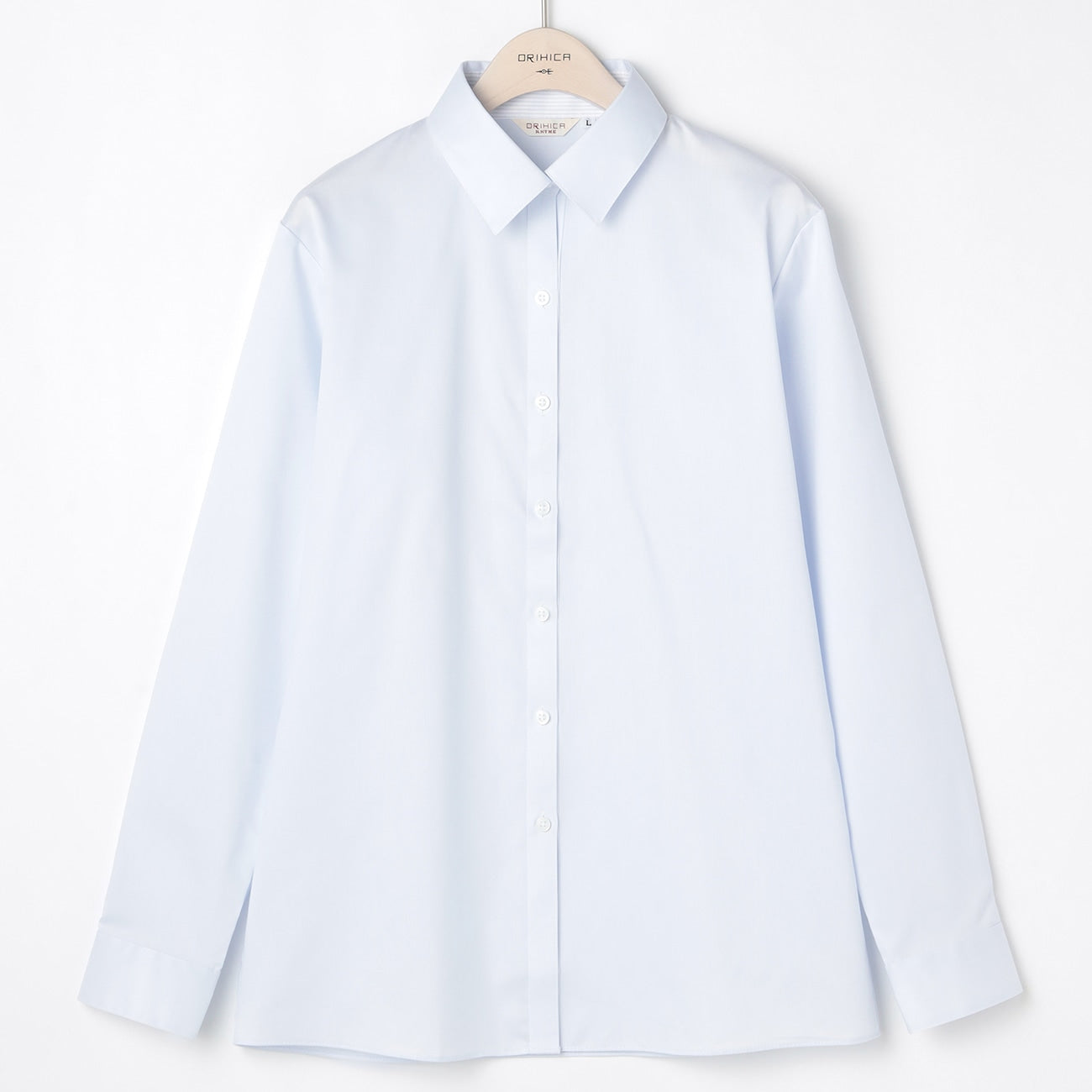 Non-iron Cotton Point Collar Shirt - Blue_13