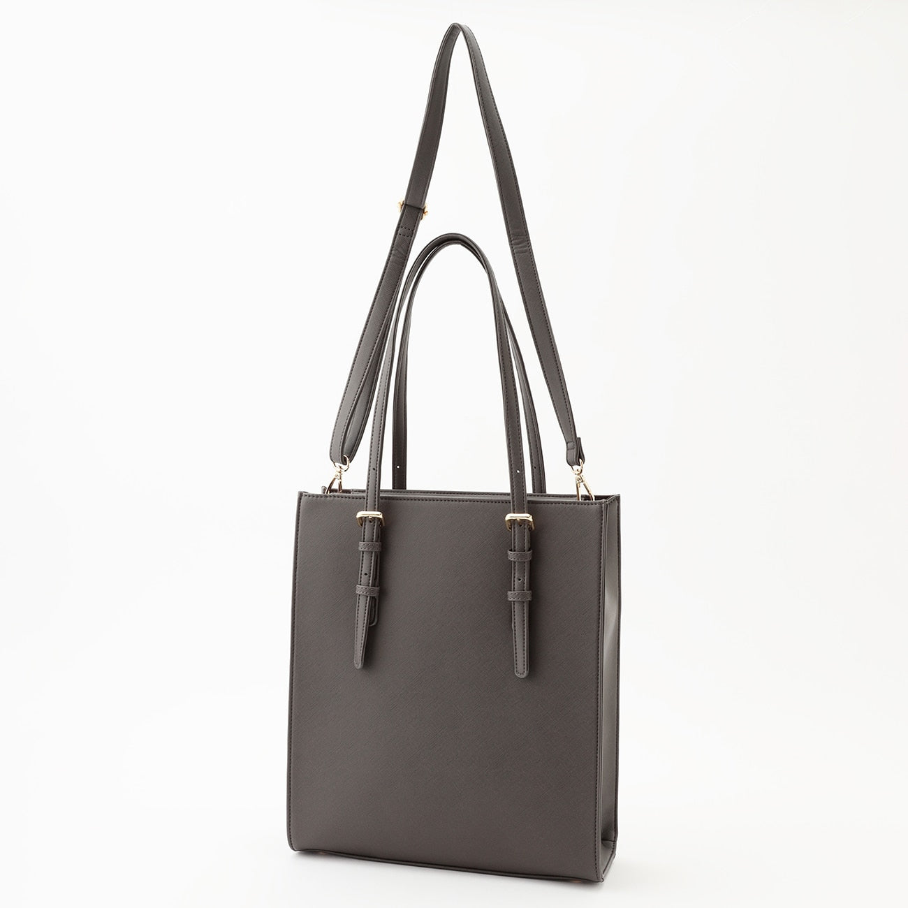 带肩带的多功能立式手提包 -浓灰 灰