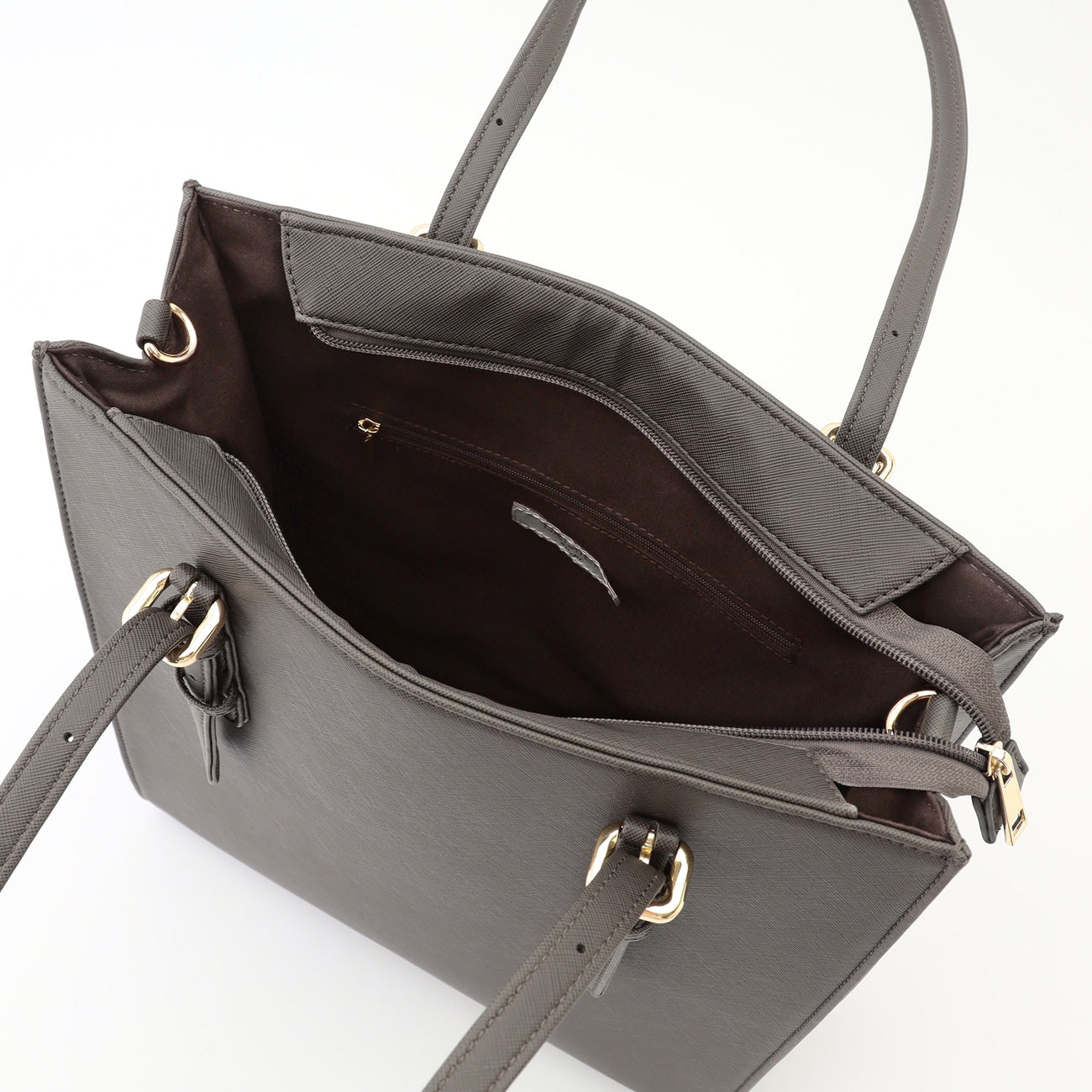 带肩带的多功能立式手提包 -浓灰 灰