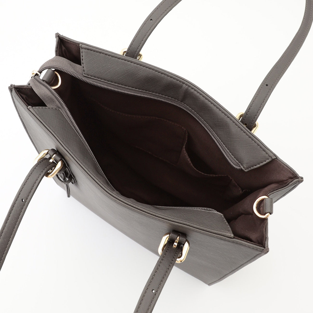 带肩带的多功能立式手提包 -浓灰 灰