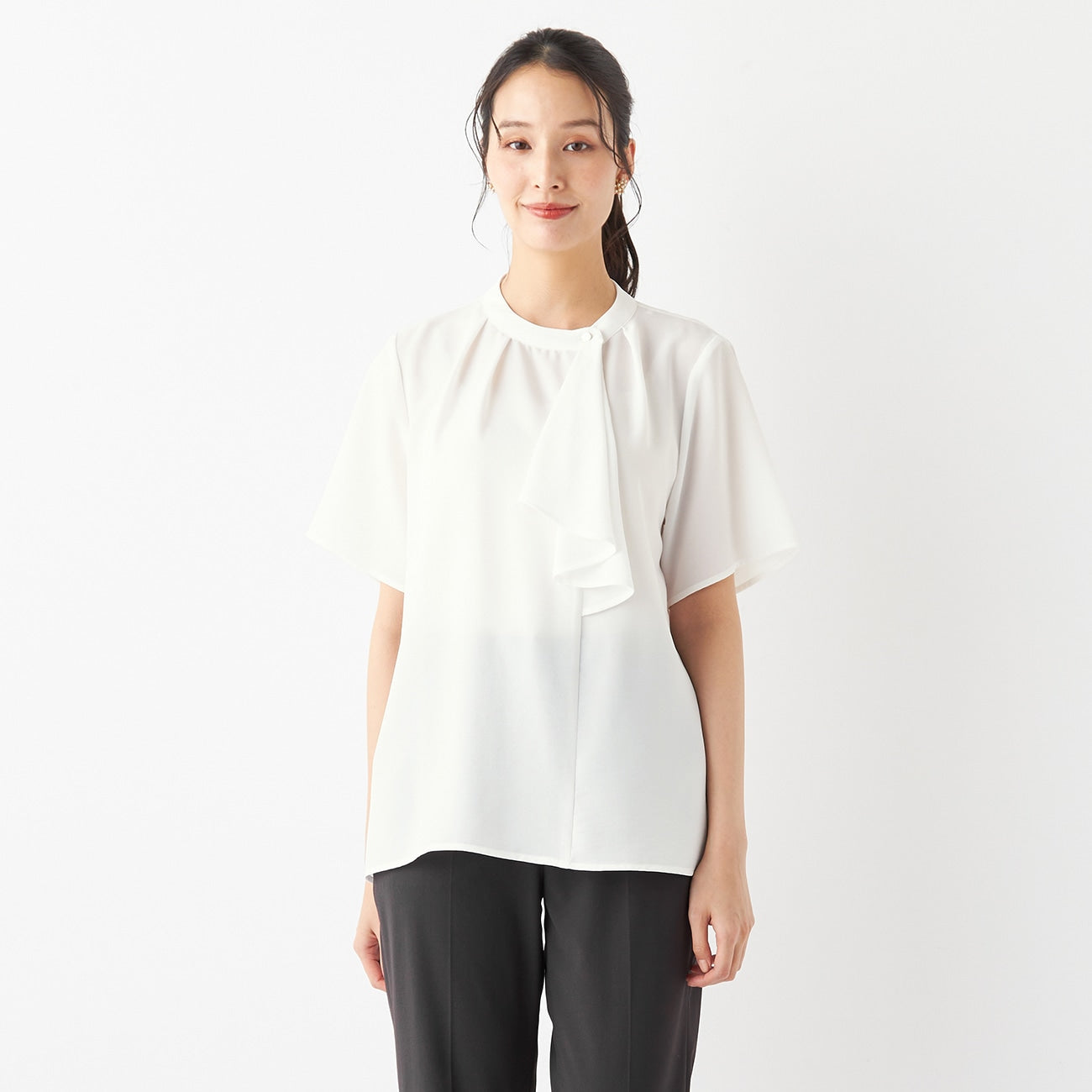 Asymmetric Bow Tie Blouse_26
