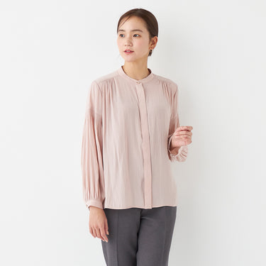 Split Fiber Stand Collar Blouse_40