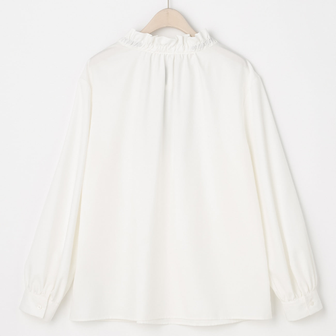 荷叶边双色上衣 - 白色_20