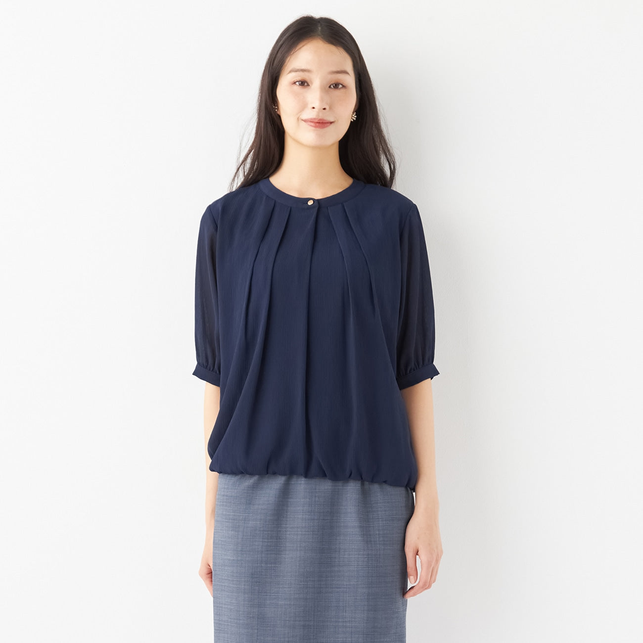 Crepe Blouse with Metal Buttons_34
