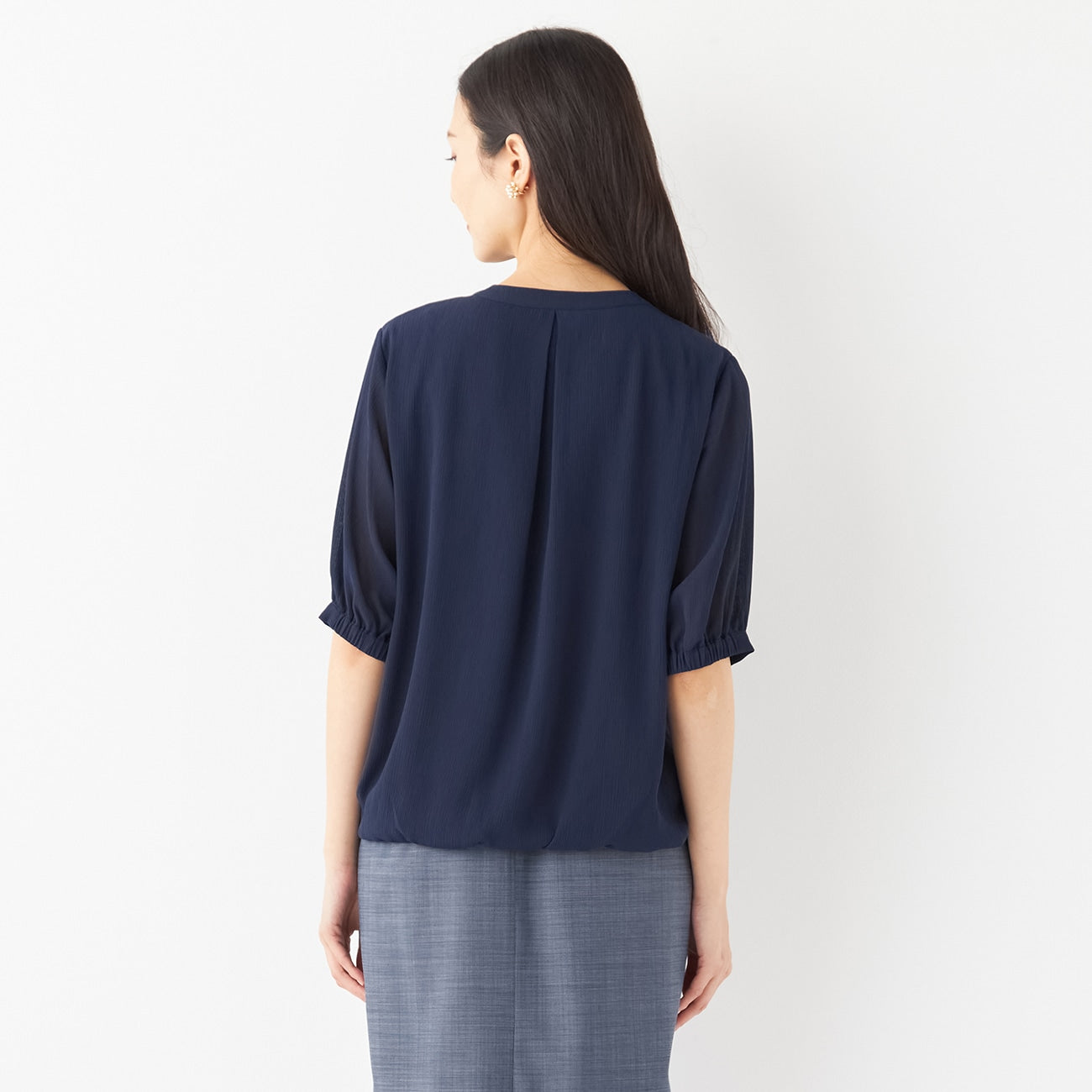 Crepe Blouse with Metal Buttons_35